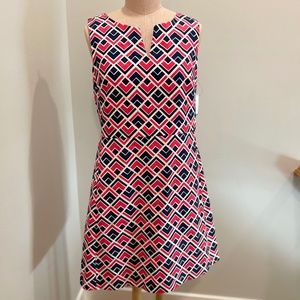 VINTAGE: GAP Marcy Dobby Geometric A Line Sheath Dress Size 10